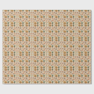 Woodland Animals & Autumn Forest Season Pattern Wrapping Paper