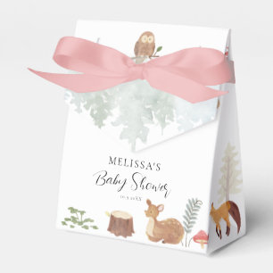 Woodland Animals Autumn Watercolor Baby Shower Favour Box