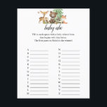 Woodland Animals Baby ABC Shower Flyer<br><div class="desc">Baby ABC game.</div>