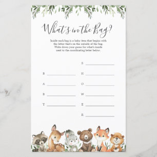 Woodland Animals Baby Guess What's in the Bag