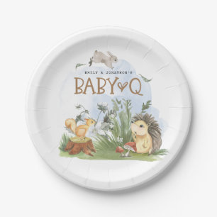 Woodland Animals Baby Q Backyard Baby Shower Paper Plate