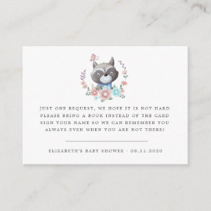 woodland animals baby racoon baby shower enclosure card