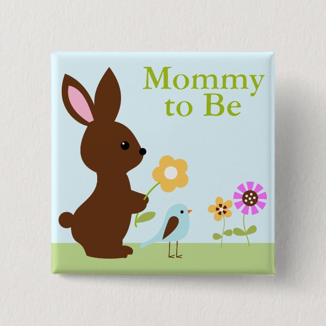 Woodland Animals Baby Shower 15 Cm Square Badge (Front)