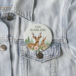Woodland Animals Baby Shower 7.5 Cm Round Badge