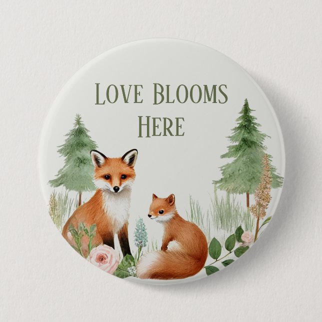 Woodland Animals Baby Shower 7.5 Cm Round Badge (Front)