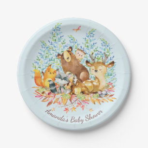 Woodland Animals Baby Shower 7" Plate