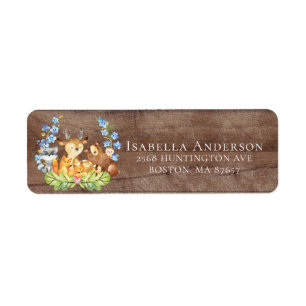 Woodland Animals  Baby Shower Address Label