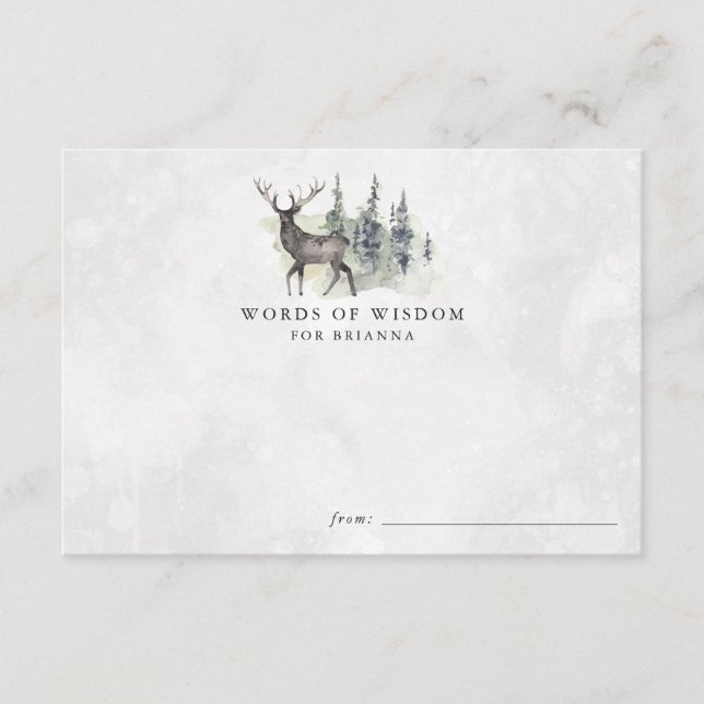 Woodland Animals Baby Shower Advice Cards (Front)