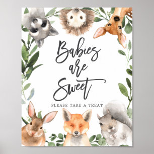 Woodland Animals Baby Shower Babies Are Sweet Sign