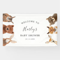 Woodland Animals Baby Shower Banner