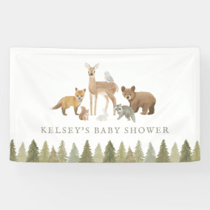 Woodland Animals Baby Shower Banner
