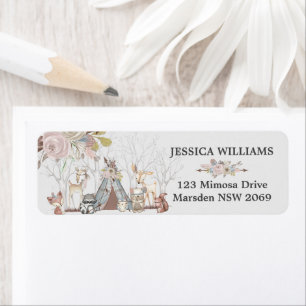 Woodland Animals Baby Shower Birthday Party Floral