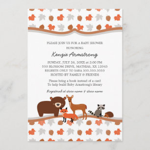 Woodland Animals Baby Shower / birthday party Invitation