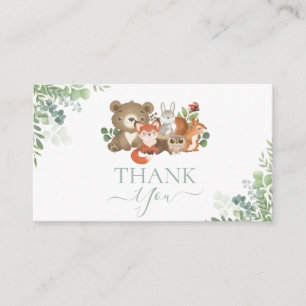 Woodland animals Baby Shower Birthday Thank you  Enclosure Card