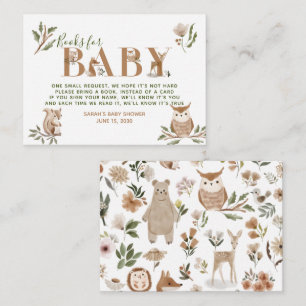 Woodland Animals Baby Shower Boho Book Request Enclosure Card