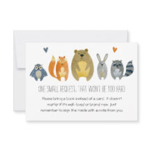 Woodland Animals Baby Shower Book Request
