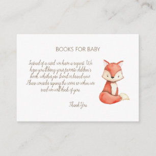 Woodland Animals Baby Shower Book Request Enclosure Card