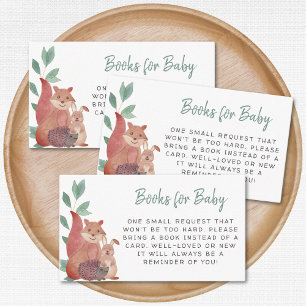 Woodland Animals Baby Shower Book Request Enclosure Card
