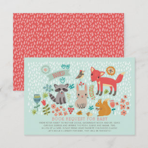 Woodland Animals Baby Shower Book Request Invitation