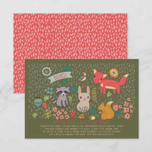 Woodland Animals Baby Shower Book Request Invitation