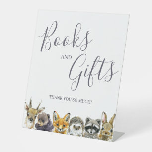 Woodland Animals Baby Shower Books and Gifts Sign