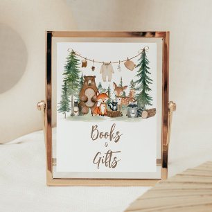 Woodland Animals Baby Shower Books and Gifts Sign