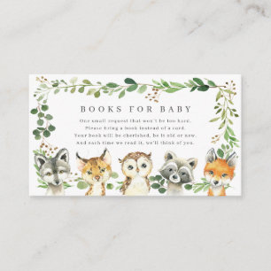 Woodland Animals Baby Shower Books For Baby Enclosure Card