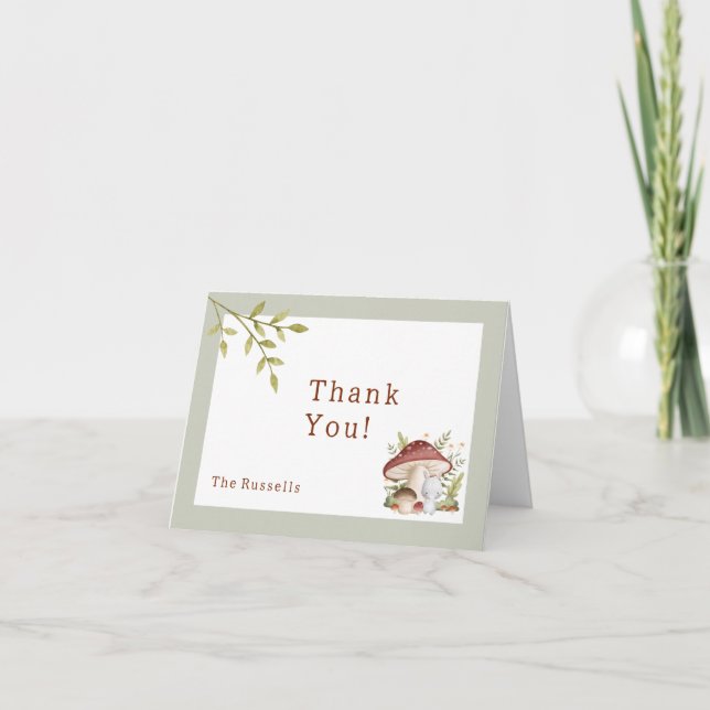Woodland Animals Baby Shower Bunny Thank You (Front)