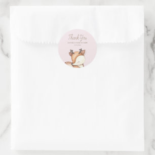 Woodland Animals Baby Shower Classic Round Sticker