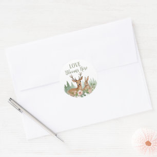 Woodland Animals Baby Shower Classic Round Sticker