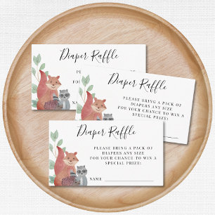 Woodland Animals Baby Shower Diaper Raffle Request Enclosure Card
