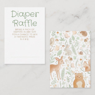 Woodland Animals Baby Shower Diaper Raffle Tickets Enclosure Card