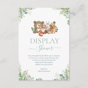 Woodland animals Baby Shower Display Shower Enclos Enclosure Card