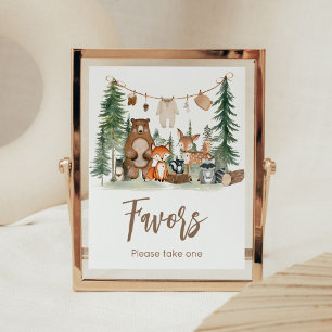 Woodland Animals Baby Shower Favors Sign