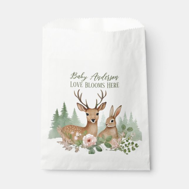 Woodland Animals Baby Shower Favour Bags (Front)