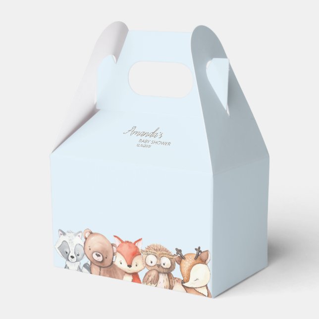 Woodland Animals Baby Shower Favour Box (Front Side)