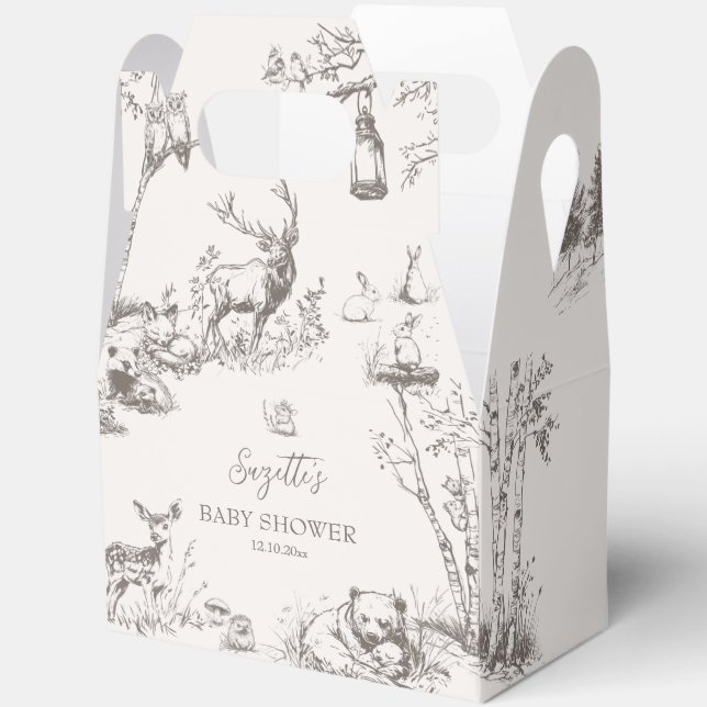 Woodland Animals Baby Shower Favour Box (Open)