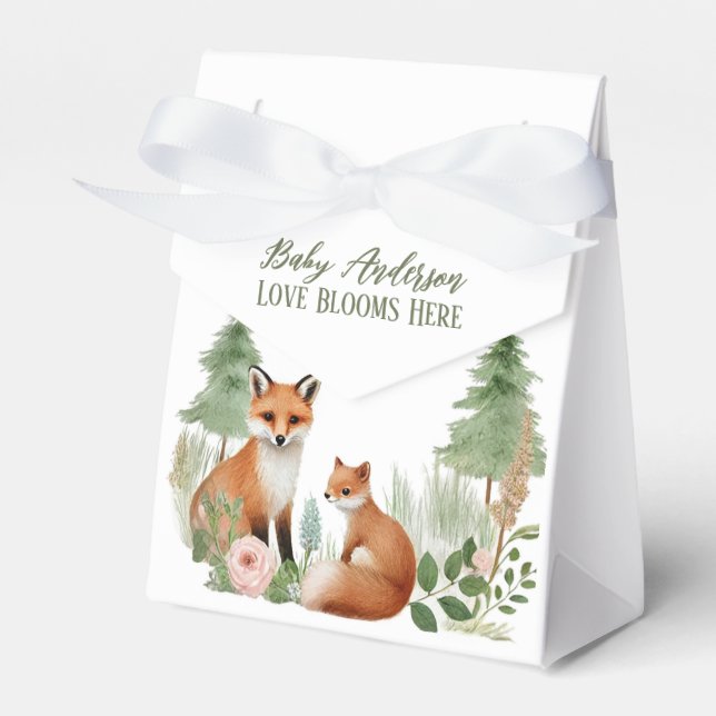 Woodland Animals Baby Shower Favour Box (Front Side)