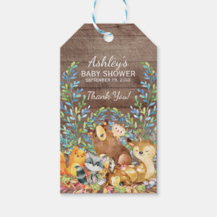 Woodland Animals Baby Shower Favour Gift Tag