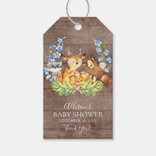 Woodland Animals Baby Shower Favour Gift Tag