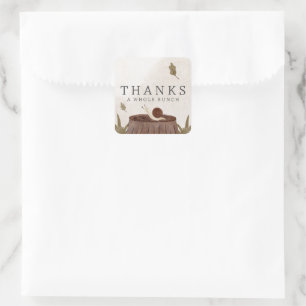 Woodland Animals Baby Shower Favour Square Sticker
