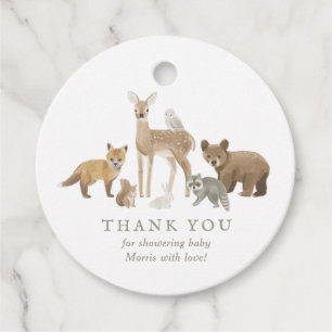 Woodland Animals Baby Shower Favour Tags