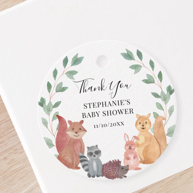 Woodland Animals Baby Shower Favour Tags (Creator Uploaded)