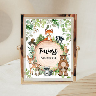 Woodland Animals Baby Shower Favours Sign