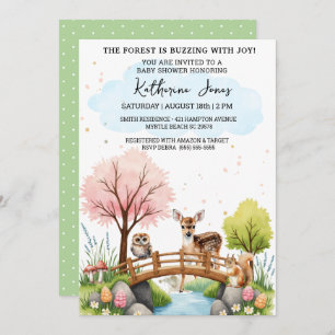  Woodland Animals   Baby Shower Gender Neutral   Invitation