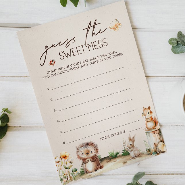 Woodland Animals Baby Shower Guess Sweet Mess Game Flyer (Creator Uploaded)