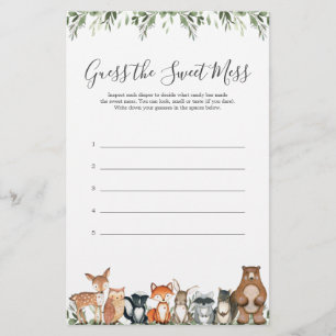 Woodland Animals Baby Shower Guess The Sweet Mess