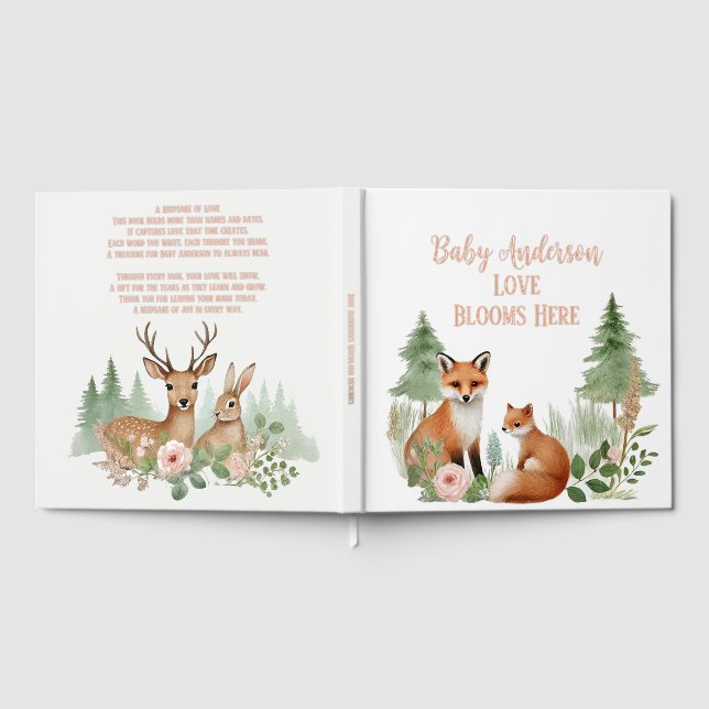Woodland Animals Baby Shower Guest Book (Full)