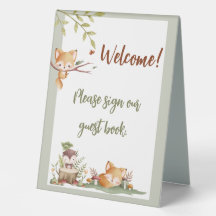 Woodland Animals Baby Shower Guest Book Sign