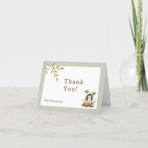 Woodland Animals Baby Shower Hedgehog Thank You Card